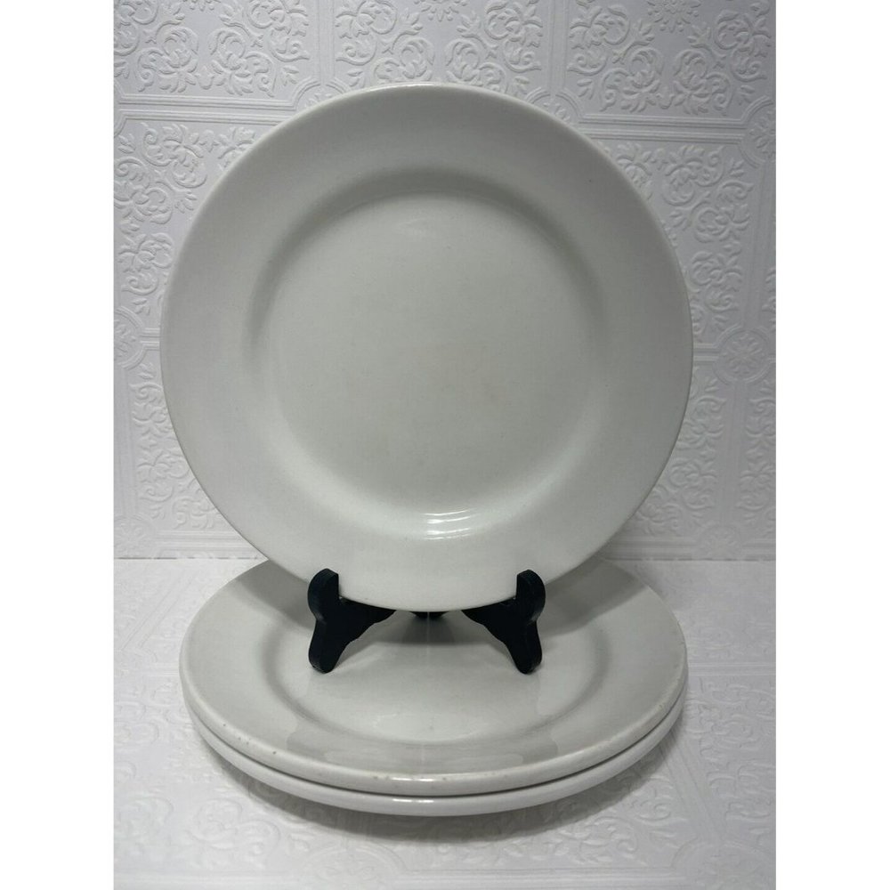 Grindleys Hotelware Vitrified England White plates Set Of Three  6 - 61 Vintage